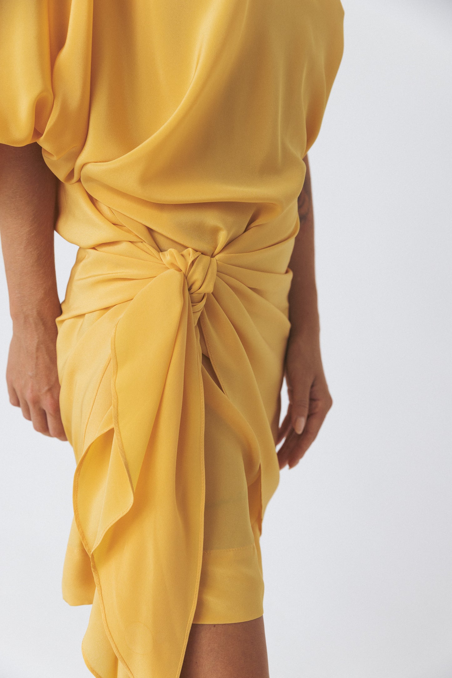 One Shoulder Yellow Dress