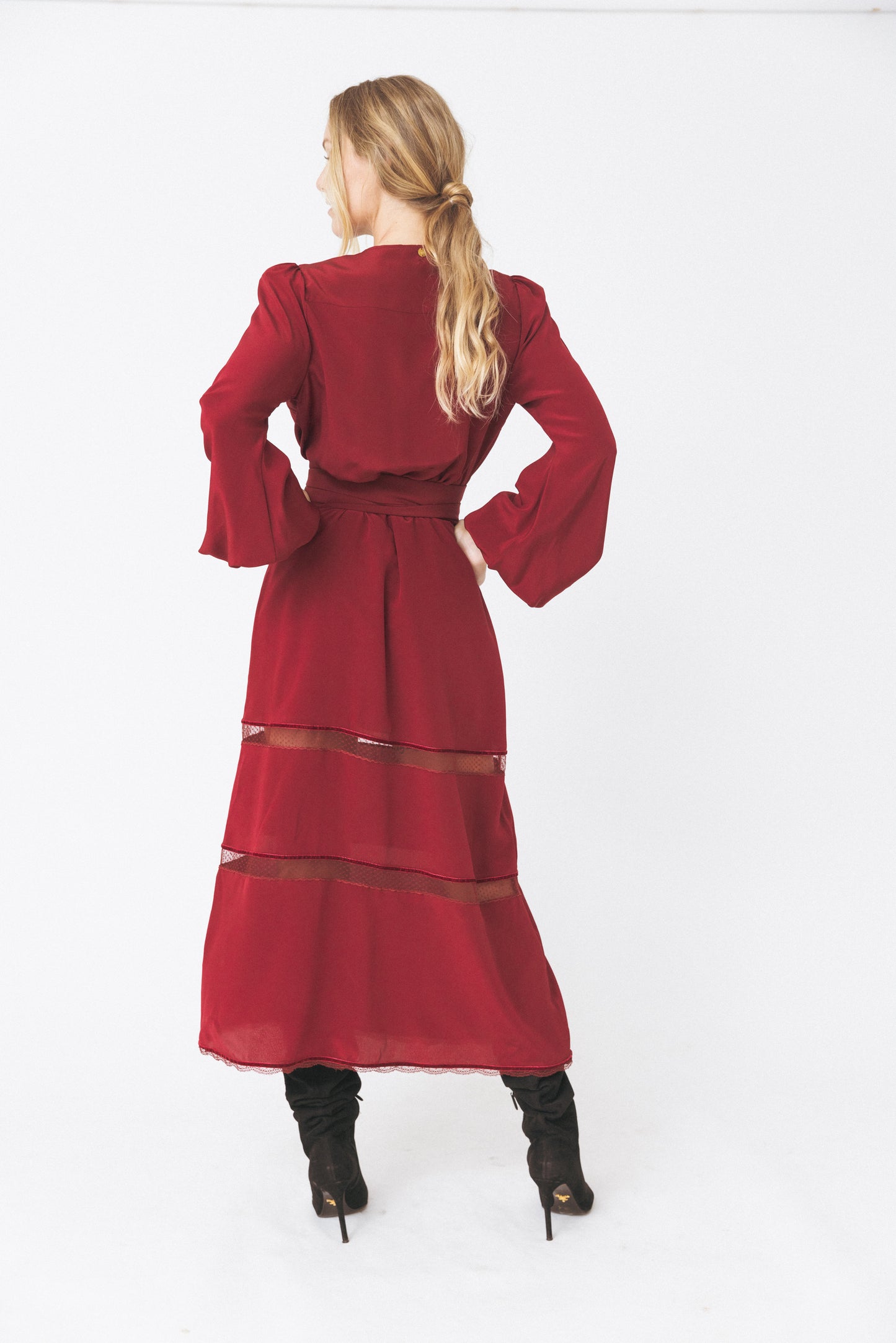 Vestido Midi Seda Multicolorido