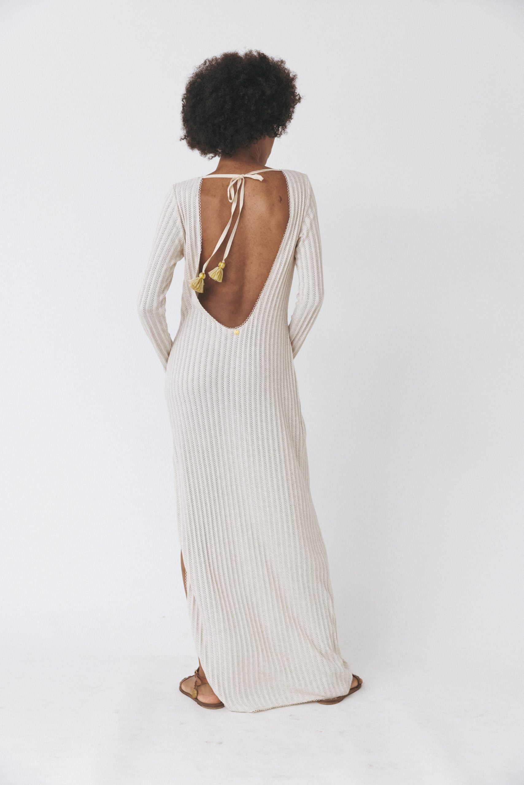 Open-Back Knit Dress - XS / White Open-Back Knit Dress - XS / White