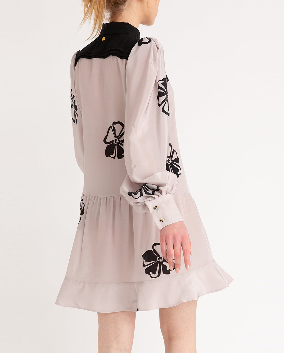Vestido camisa com babados