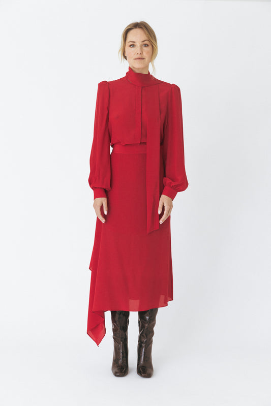 Tie-detailed Silk Crepe Blouse