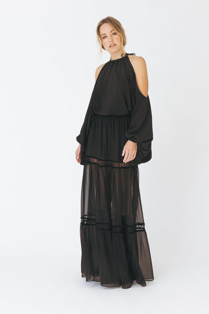 Ruffled Lace Details Skirt