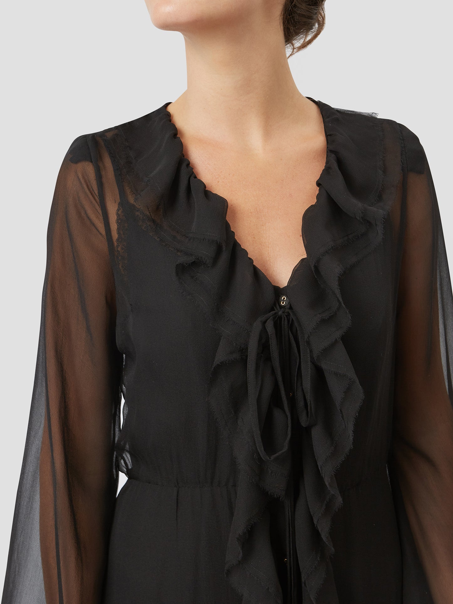 Long Sheer Black Dress ANT - Woman Collection Long Sheer Black Dress ANT - Woman Collection