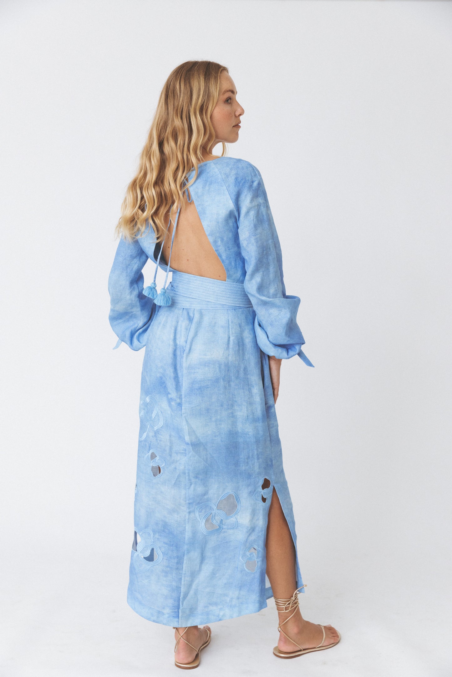 Tie-dye Linen Midi Dress ANT - Woman Collection Tie-dye Linen Midi Dress ANT - Woman Collection
