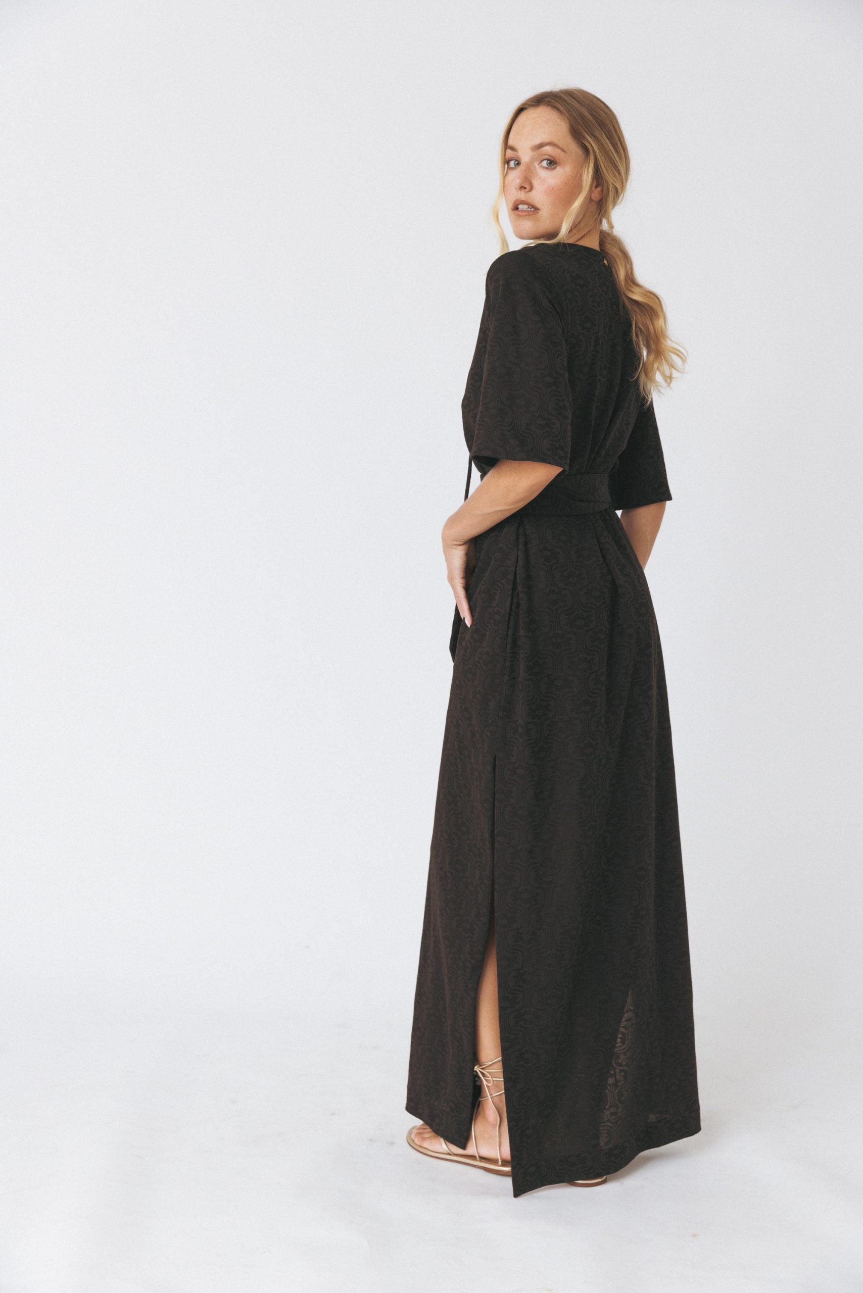 Jacquard-Knit Midi Dress - XS / Black Jacquard-Knit Midi Dress - XS / Black