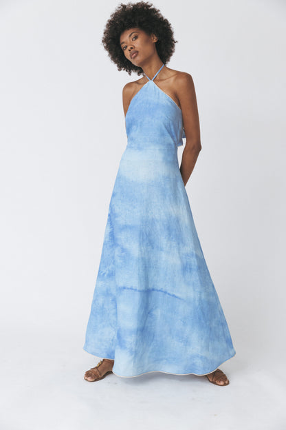 Tie-Dye Linen Halter Dress Tie-Dye Linen Halter Dress