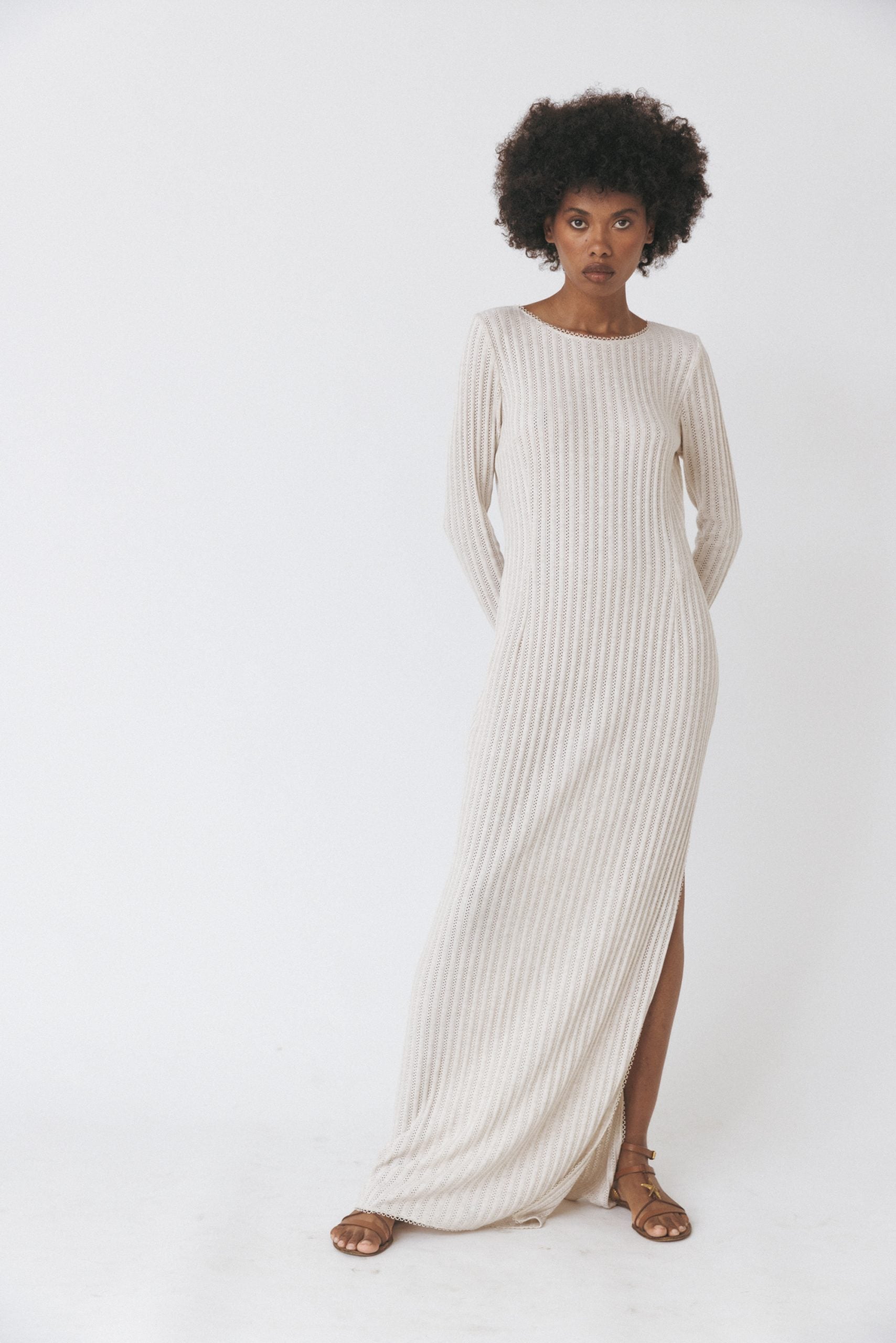 Open-Back Knit Dress - XS / White Open-Back Knit Dress - XS / White