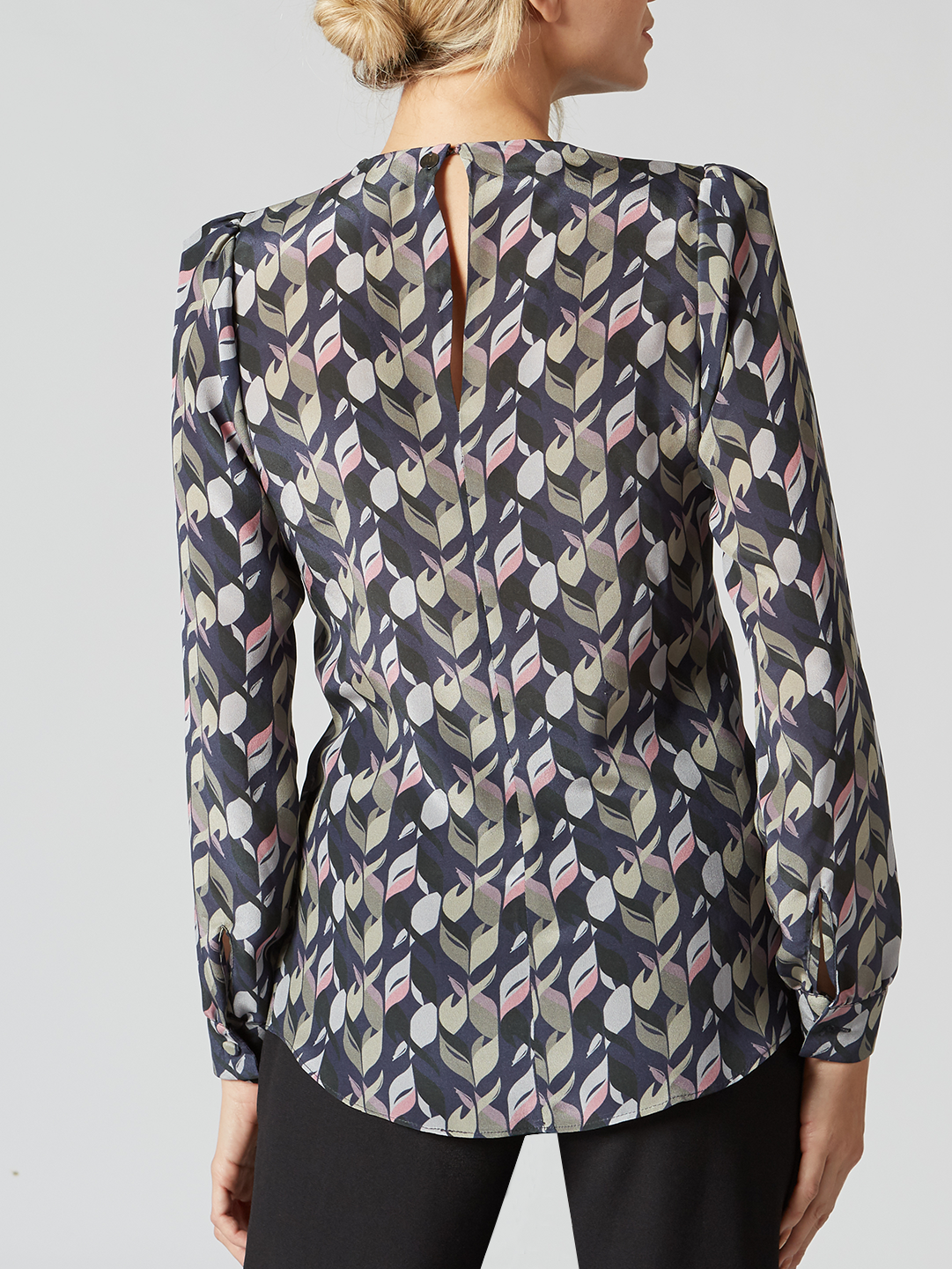 Twist-Front Silk Blouse
